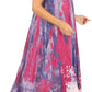 Sakkas Julia Boho Flared Multi-color Marble Batik Cotton Long Dress  / Cover Up