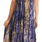 Sakkas Ginette Marble Dye Short Sleeve Long Dress with Crochet Lace