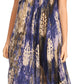 Sakkas Ginette Marble Dye Short Sleeve Long Dress with Crochet Lace
