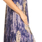 Sakkas Ginette Marble Dye Short Sleeve Long Dress with Crochet Lace