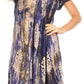 Sakkas Ginette Marble Dye Short Sleeve Long Dress with Crochet Lace