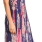 Sakkas Ginette Marble Dye Short Sleeve Long Dress with Crochet Lace