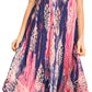 Sakkas Ginette Marble Dye Short Sleeve Long Dress with Crochet Lace
