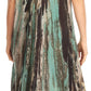 Sakkas Ginette Marble Dye Short Sleeve Long Dress with Crochet Lace