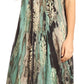 Sakkas Ginette Marble Dye Short Sleeve Long Dress with Crochet Lace