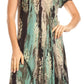 Sakkas Ginette Marble Dye Short Sleeve Long Dress with Crochet Lace