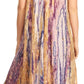 Sakkas Ginette Marble Dye Short Sleeve Long Dress with Crochet Lace