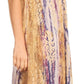 Sakkas Ginette Marble Dye Short Sleeve Long Dress with Crochet Lace