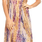 Sakkas Ginette Marble Dye Short Sleeve Long Dress with Crochet Lace