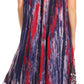 Sakkas Ginette Marble Dye Short Sleeve Long Dress with Crochet Lace