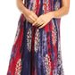 Sakkas Ginette Marble Dye Short Sleeve Long Dress with Crochet Lace