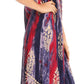 Sakkas Ginette Marble Dye Short Sleeve Long Dress with Crochet Lace