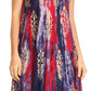 Sakkas Ginette Marble Dye Short Sleeve Long Dress with Crochet Lace