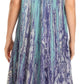 Sakkas Ginette Marble Dye Short Sleeve Long Dress with Crochet Lace