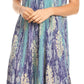 Sakkas Ginette Marble Dye Short Sleeve Long Dress with Crochet Lace