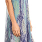 Sakkas Ginette Marble Dye Short Sleeve Long Dress with Crochet Lace