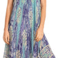 Sakkas Ginette Marble Dye Short Sleeve Long Dress with Crochet Lace