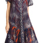 Sakkas Talia Ethnic Print Short Sleeve Long Dress/Cover Up