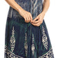 Sakkas Talia Ethnic Print Short Sleeve Long Dress/Cover Up
