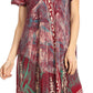 Sakkas Talia Ethnic Print Short Sleeve Long Dress/Cover Up