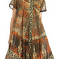 Sakkas Talia Ethnic Print Short Sleeve Long Dress/Cover Up