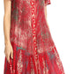 Sakkas Talia Ethnic Print Short Sleeve Long Dress/Cover Up