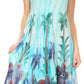 Sakkas Jimena Women's Tie Dye Sleeveless Caftan Dress Sundress Flare Floral Print