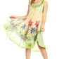 Sakkas Jimena Women's Tie Dye Sleeveless Caftan Dress Sundress Flare Floral Print