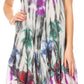Sakkas Jimena Women's Tie Dye Sleeveless Caftan Dress Sundress Flare Floral Print