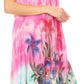 Sakkas Jimena Women's Tie Dye Sleeveless Caftan Dress Sundress Flare Floral Print