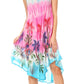 Sakkas Jimena Women's Tie Dye Sleeveless Caftan Dress Sundress Flare Floral Print