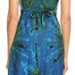 Sakkas Zoe Women's Summer Bohemian Spaghetti Strap Short Dress Tie Dye Embroidered