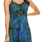 Sakkas Zoe Women's Summer Bohemian Spaghetti Strap Short Dress Tie Dye Embroidered