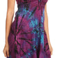 Sakkas Zoe Women's Summer Bohemian Spaghetti Strap Short Dress Tie Dye Embroidered
