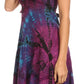 Sakkas Zoe Women's Summer Bohemian Spaghetti Strap Short Dress Tie Dye Embroidered