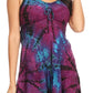 Sakkas Zoe Women's Summer Bohemian Spaghetti Strap Short Dress Tie Dye Embroidered