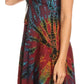 Sakkas Zoe Women's Summer Bohemian Spaghetti Strap Short Dress Tie Dye Embroidered