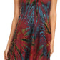 Sakkas Zoe Women's Summer Bohemian Spaghetti Strap Short Dress Tie Dye Embroidered