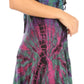 Sakkas Zoe Women's Summer Bohemian Spaghetti Strap Short Dress Tie Dye Embroidered