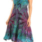 Sakkas Zoe Women's Summer Bohemian Spaghetti Strap Short Dress Tie Dye Embroidered