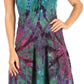 Sakkas Zoe Women's Summer Bohemian Spaghetti Strap Short Dress Tie Dye Embroidered