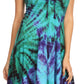 Sakkas Zoe Women's Summer Bohemian Spaghetti Strap Short Dress Tie Dye Embroidered