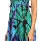 Sakkas Zoe Women's Summer Bohemian Spaghetti Strap Short Dress Tie Dye Embroidered