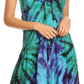 Sakkas Zoe Women's Summer Bohemian Spaghetti Strap Short Dress Tie Dye Embroidered