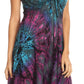 Sakkas Zoe Women's Summer Bohemian Spaghetti Strap Short Dress Tie Dye Embroidered