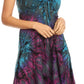 Sakkas Zoe Women's Summer Bohemian Spaghetti Strap Short Dress Tie Dye Embroidered