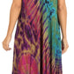 Sakkas Sofi Women's Short Sleeve Embroidered Tie Dye Caftan Tank Dress / Cover Up