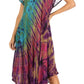 Sakkas Sofi Women's Short Sleeve Embroidered Tie Dye Caftan Tank Dress / Cover Up