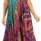 Sakkas Sofi Women's Short Sleeve Embroidered Tie Dye Caftan Tank Dress / Cover Up