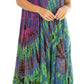 Sakkas Sofi Women's Short Sleeve Embroidered Tie Dye Caftan Tank Dress / Cover Up